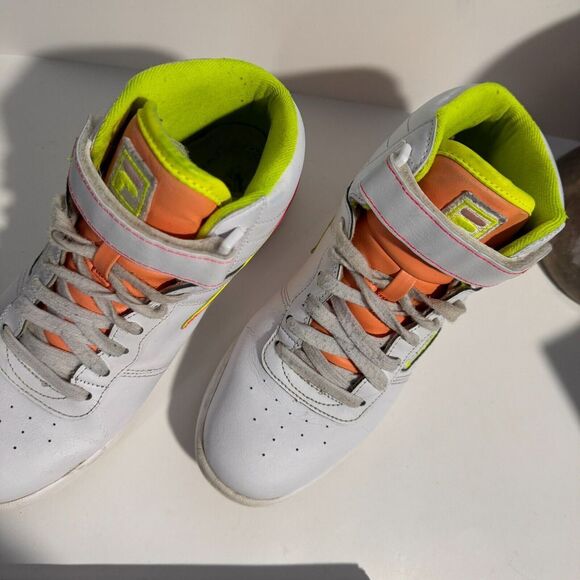 Women's Fila F-13 White | Lime Green | Hot Pink Sneakers size 7.5 - Picture 7 of 9